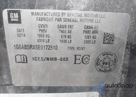 2014 Cadillac Ats Luxury z USA, uszkodzony, nr VIN 1G6AB5RX6E0172510